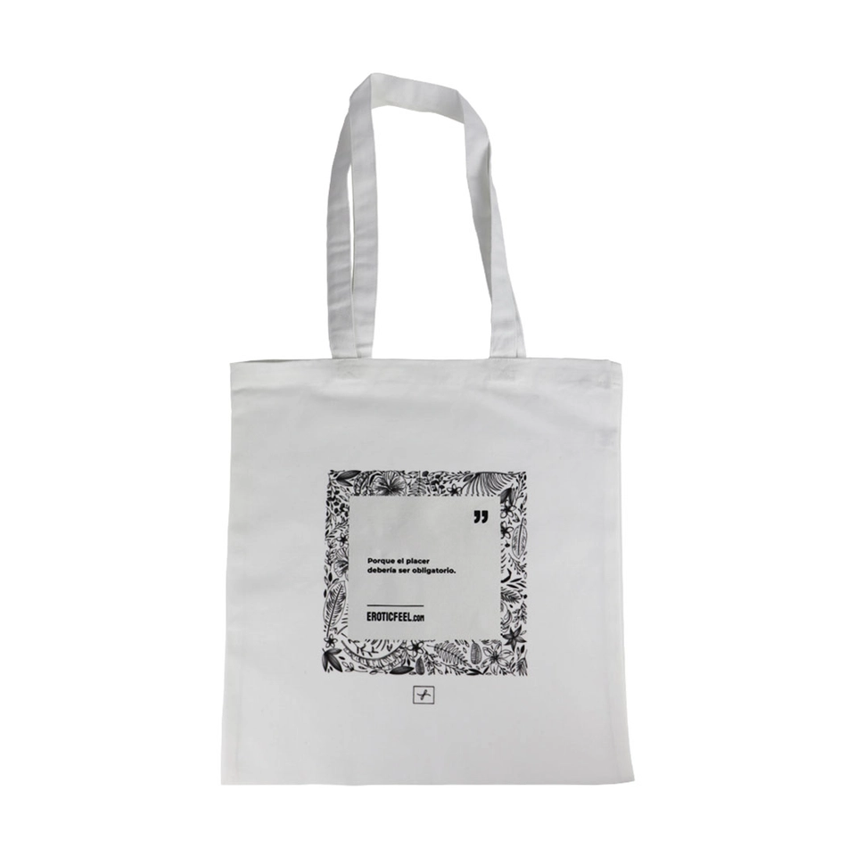 Tote Bag EroticFeel FeeltheFlowers White Spanish