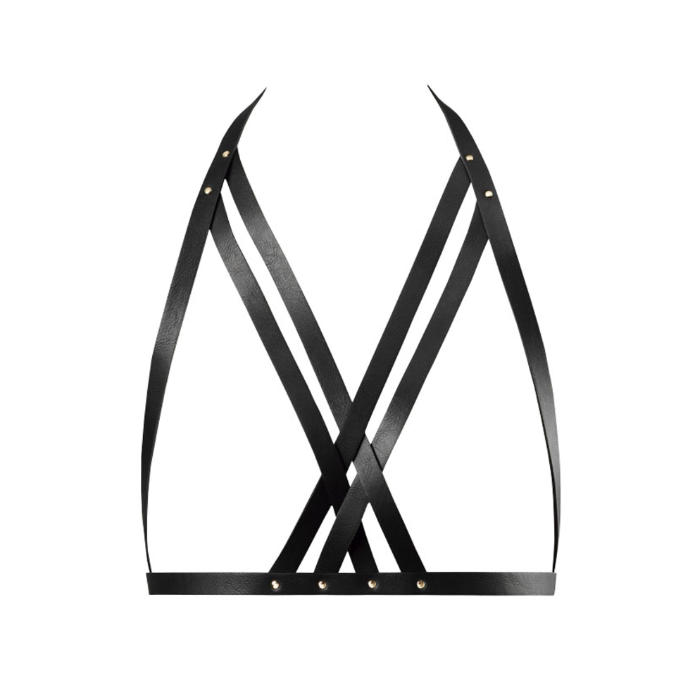 Bijoux Indiscrets Maze Halter Bra Harness Black