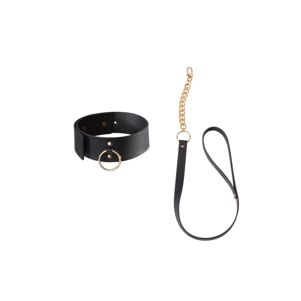 Bijoux Indiscrets Maze Choker and Leash Black