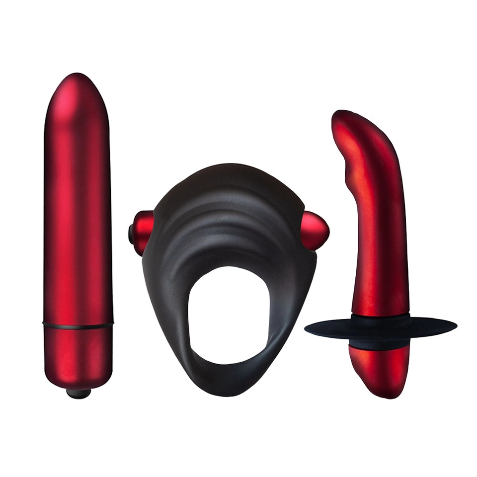 Rocks-Off Truly Yours Red Temptations Set Vibratori Bullet e Anello Fallico Vibrante