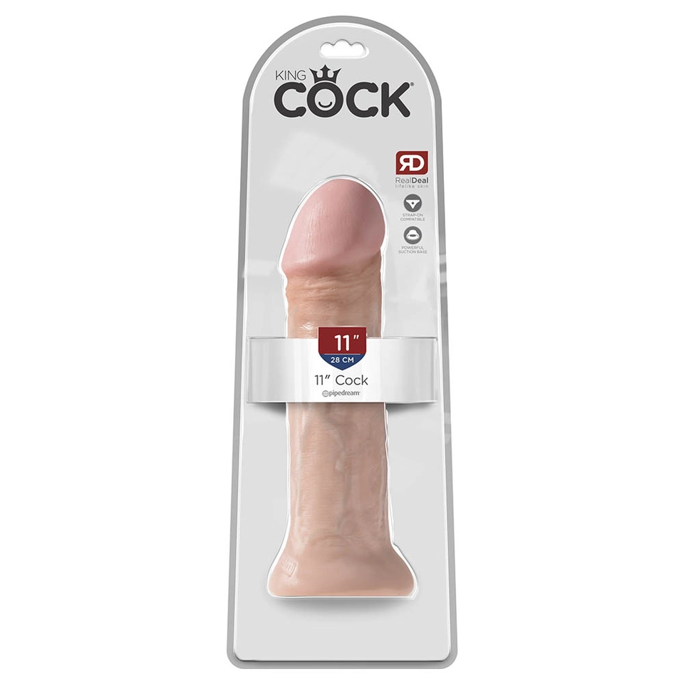 King Cock 11" - 28 cm Piel Clara Consolador Realístico Caja