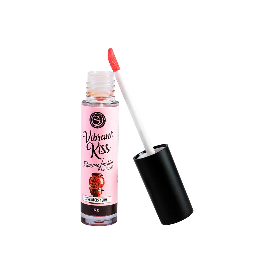 Secret Play Vibrant Kiss Strawberry Gum Lip Gloss for Oral Sex