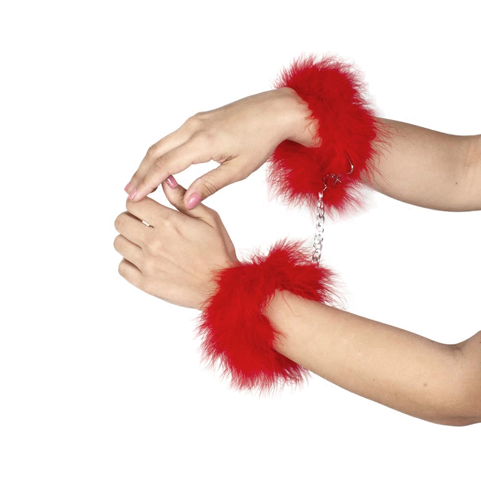 Secret Play Secret Handcuffs Marabou (Rojo)